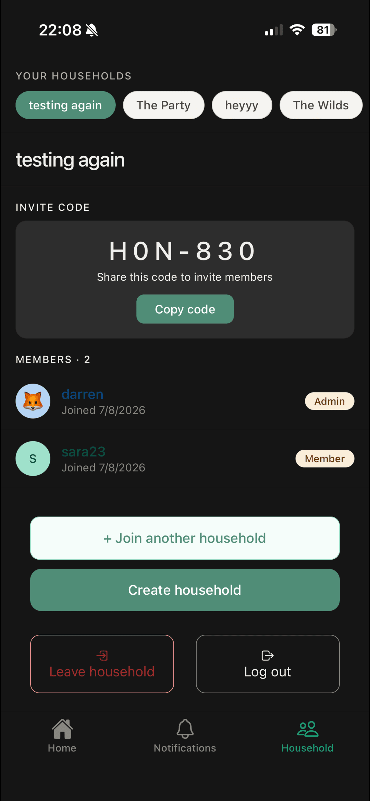 Household management